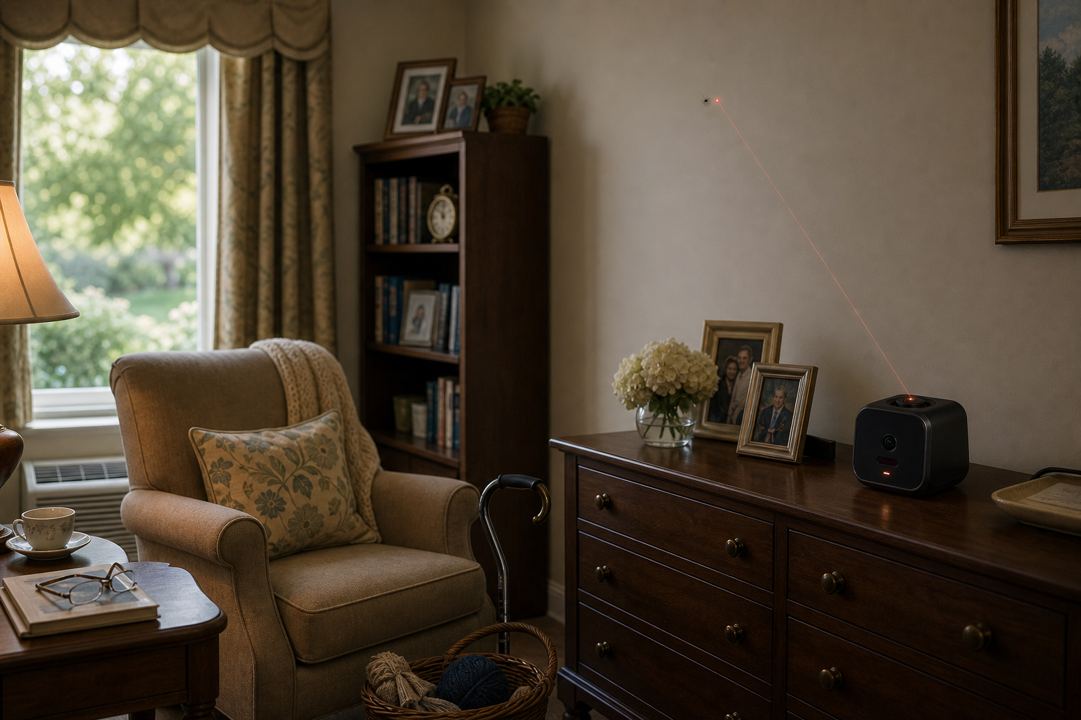 Tripwire assisting in a comfortable senior living room