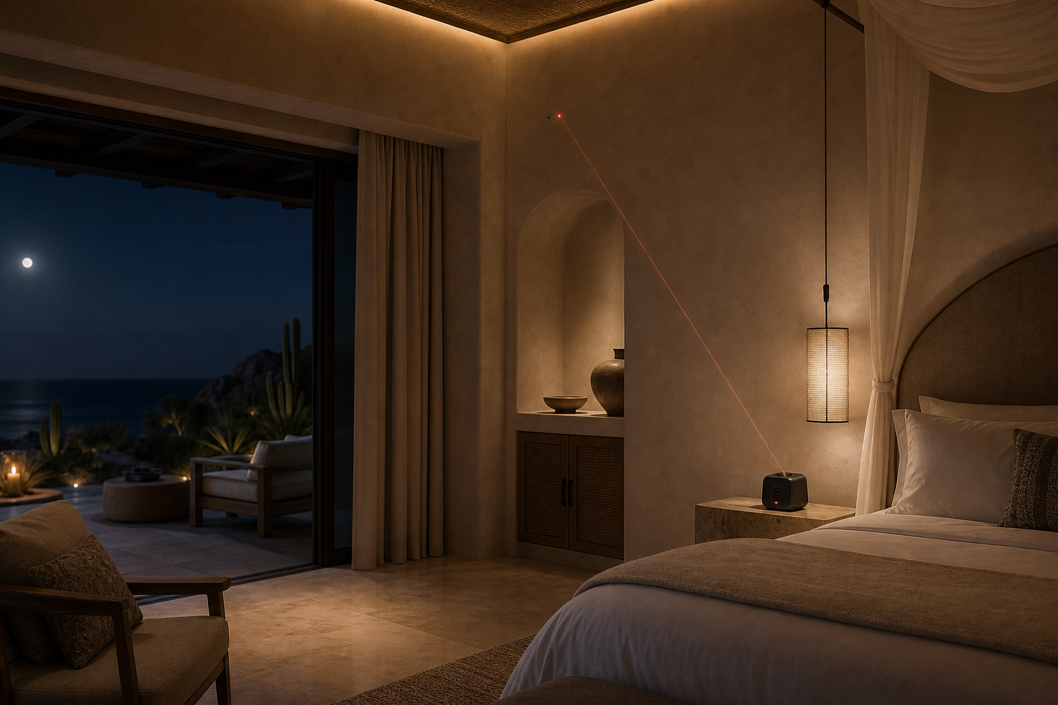 Tripwire operating discreetly in a luxury resort suite
